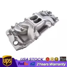 For Big Block Chevy 454 Aluminum Dual Plane Intake Air Gap Satin Oval Port 396