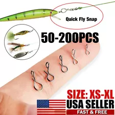 XS-XL No-Knot Snaps Fly Fishing Quick Change Connect for Flie Hook&Lures 50-200X