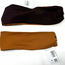 Lululemon Headband Nulu Wide Reversible Brown FRENCH PRESS BUTTERNUT Headband