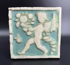 GRUEBY Pottery Arts & Crafts Cupid/Cherub Tile