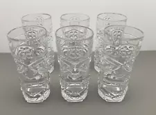 Vintage Forum Tiki Glasses Six Cocktail Hawaiian Double Sided Clear Tumblers