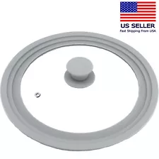 Universal Lid for Pots Pans Skillets, Glass with Silicone Rim 9-11 inch Cookware