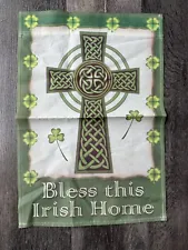 Small Garden Flag Celtic Cross Bless This Irish Home 12x18 (*29)