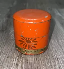 Vintage Orange Ming Jasmine Japanese Tea Tin With Inner Lid