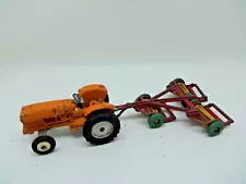 Dinky Toys 308 Leyland Tractor in Orange & Dinky 323 Triple Gang Mower - Working