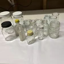 15 miscellaneous vintage jars with lids