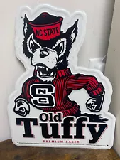 OLD TUFFY NEW BELGIUM BEER PREMIUM LAGER NC STATE WOLFPACK METAL SIGN 19"x14.5"