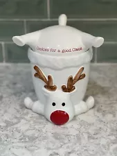 Mud Pie Home Christmas Reindeer “Cookies for a Good Claus” Canister/Jar Set