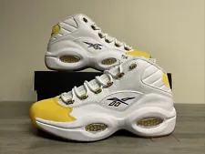 Reebok Question Mid Allen Iverson Yellow Toe Lakers PE Kobe Men's Size 11.5 NEW