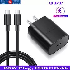 25w Fast Adapter & USB C Charging Sync Cable For Samsung Galaxy S24 S23 S22 S21