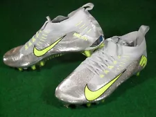 Used Nike Vapor Ultimate Low TD Football Cleats Silver Glitter Volt Carbon 13