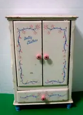 1950'S CLOTHES WARDROBE CLOSET BABY OR DOLL WOOD BEDROOM FURNITURE FIT 8" -10"