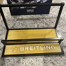 BREITLING Swiss Watches Heavy Metal Counter Desk Sales Catalog Holder Stand EUC