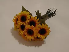 Lot of 12 Artificial Sunflower Stems 20" Tall Autumn Summer Decoration