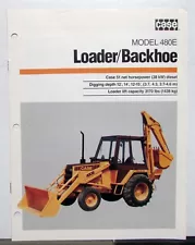 1980s Case 480E Loader Backhoe Construction Diagrams Sales Brochure