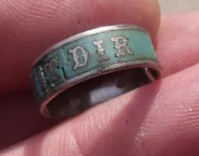 ANTIQUE GERMAN SILVER & ENAMEL MOURNING RING, GOTT MIT DIR.