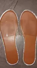 Womens Transparent Sparkle Sandles Size 8