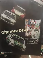 Vtg 1981 Mtn Dew NASCAR Poster, #11 Darrell Waltrip “The Right Stuff”, 17”x22”