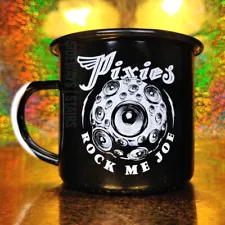 PIXIES ROCK ME JOE ENAMEL MUG tin cup coffee collectible retired 2021 OOP RARE