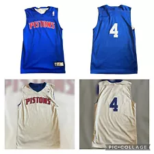 Team NBA Pistons Reversible #4 Practice Jersey Small Alleson Athletics