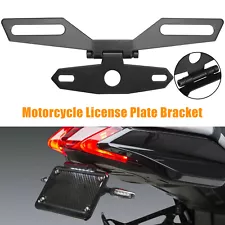 Universal Motorcycle Folding License Plate Bracket Rear Tail Light Holder Mount