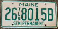 *99 CENT SALE* Maine Semi Perm Trailer License Plate 2680115B Green On White