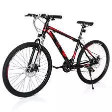 26" Wheels Front Suspension 21 Speed MTB Mountain Bike Bicycle Cycling Black