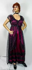 Titanic Era Early 1900's "Rose" Look Handmade Costume Gown 2Pc Burg/Black 18-20