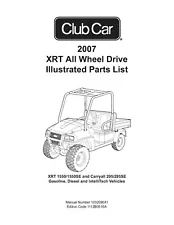 2007 Gas Golf Cart Service Parts Manual Fits Club Car 295 295SE XRT 1550 1550SE