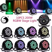 10PCS 200W 18 LED Stage Lighting RGBW Color Mixing DMX 512 Party Club Disco Show