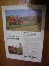 VINTAGE ALLIS CHALMERS ADVERTISING - WD TRACTOR ROTO BALER - 1954