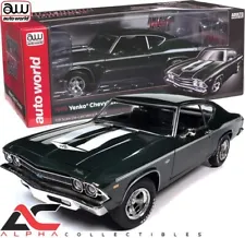 BOX DAMAGE AUTOWORLD AMM1283 1:18 1969 CHEVROLET CHEVELLE 427 YENKO FATHOM GREEN