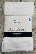 Mainstays Bar Mop Towels 6 Pack New