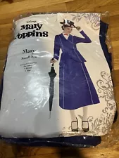 Disney MARY POPPINS Halloween Dress Costume ADULT Small 2-4 !