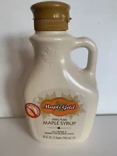 Canadian Leaf Maple Syrup Bottle with Snap Lid and Handle Jug No Drip Spout EMPT