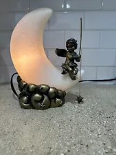 Cherub And Moon Accent Lamp