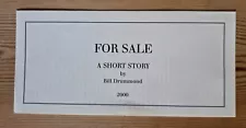 For Sale A Short Story Bill Drummond Pamphlet Sixteen Penkiln Burn 2000