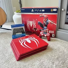 Sony PlayStation 4 Pro Limited Edition Marvel's Spider Man 1TB Red Console...