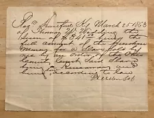 Deed Of Sale Of A Slave March 25, 1863 Ohio County Kentucky