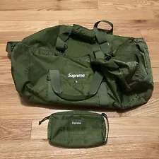 Supreme Duffle Bag (SS19) Olive with Matching Small Travel Pouch