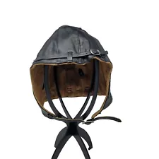 Avaitor Black Leather Cap Motorcycle Helmet S WWII Steampunk Mad Max Cosplay