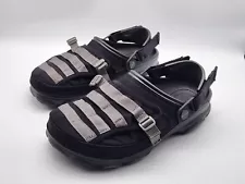 Crocs X Beams Mens All Terrain Clogs Black Gray Hook Loop Limited W 9 M 7