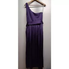 White By Vera Wang Formal Dress Women Size 14 Purple Satin One Shoulder Prom