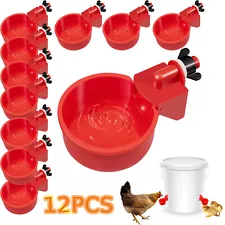 12PCS Chicken Automatic Watering Cups Drinker Waterer for Duck Quail Hen Poultry