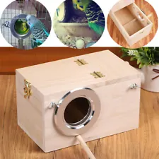 Wooden Bird Breeding Nest Box Parakeet Budgie Cockatiel Cage Nesting Window 25cm