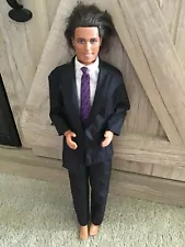 1997 Mattel Totally Cool Ken Barbie #19387 Ken Barbie Doll in Black Suit Jacket