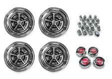 Magnum 500 Wheels Kit with Ford Crest Wheel Caps & Lug Nuts 15" X 7" & 15" x 8"