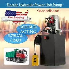 Secondhand DoubleActing Hydraulic Pump 15Quart 12V DC Trailer Metal Reservoir