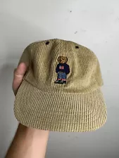 Polo Ralph Lauren VTG 90s Tan Corduroy Polo Bear Hat