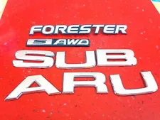 98 99 00 01 02 SUBARU FORESTER REAR TRUNK EMBLEM LOGO BADGE OEM USED SET